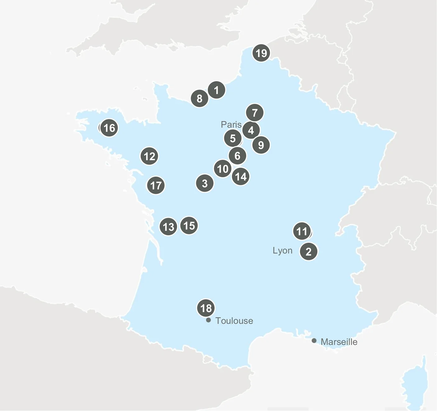 France sites map